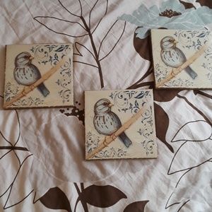 Vintage Inspired 3 Bird Canvases Decor!!